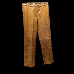 Cache Camel Color Leather Pants Size 8